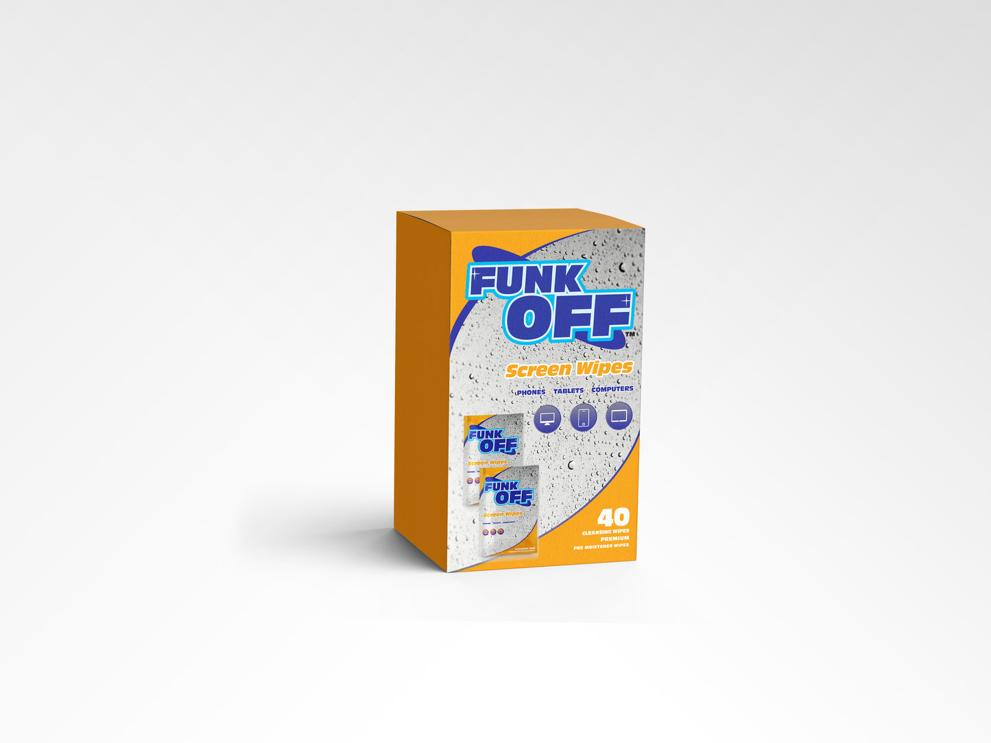 FUNK OFF! Screen Wipes, 40 Count Box